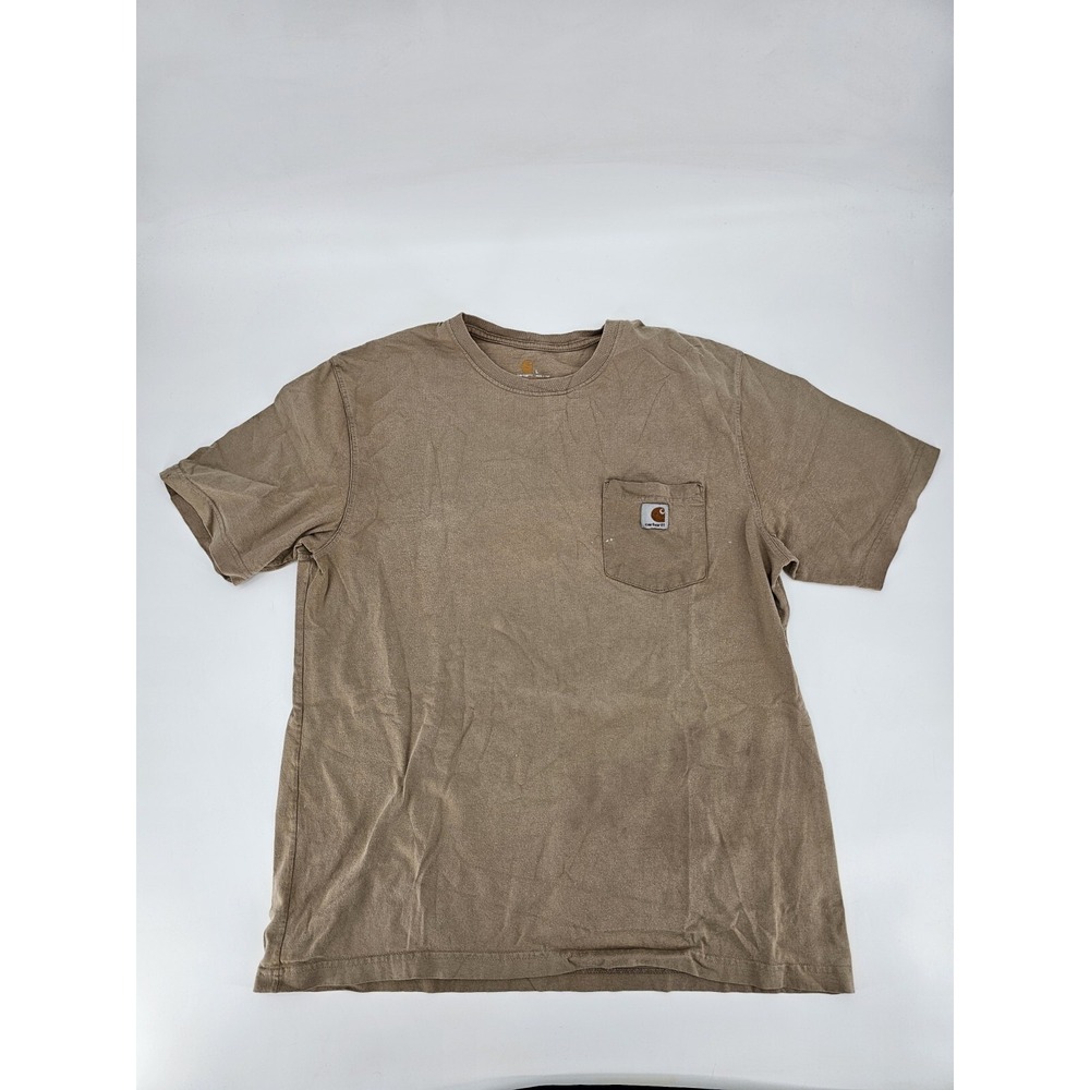 Carhartt‎ Shirt Mens Large Tan Pocket Shirt Short Sleeve